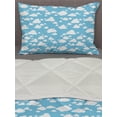 thumbnail image 3 of Blue Comforter & Sham Bedding Set, Clear Summer Sky Pattern with Clouds Dotted Background Cartoon Style Design, 3 pcs Duvet Set Microfiber Filling Quilt, 5 Sizes, Sky Blue White, by Ambesonne, 3 of 4