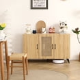 thumbnail image 2 of Three-Door Cabinet with Rattan Design / Large Storage in Kitchen & Living Areas, 2 of 4