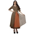 thumbnail image 1 of Moomaya Tunique Imprimée en Coton pour Femmes, Fente sur le Fron, Manches Courtes, Longue Kurta Kurti Ensemble-S, 1 of 1