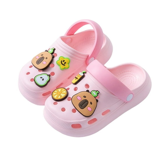 WRTFVZA Girls Boys Clogs Slip On Lightweight Water Sandals for Kids Beach Pool Shower Outdoor Play #Pink 6.5-7 Years