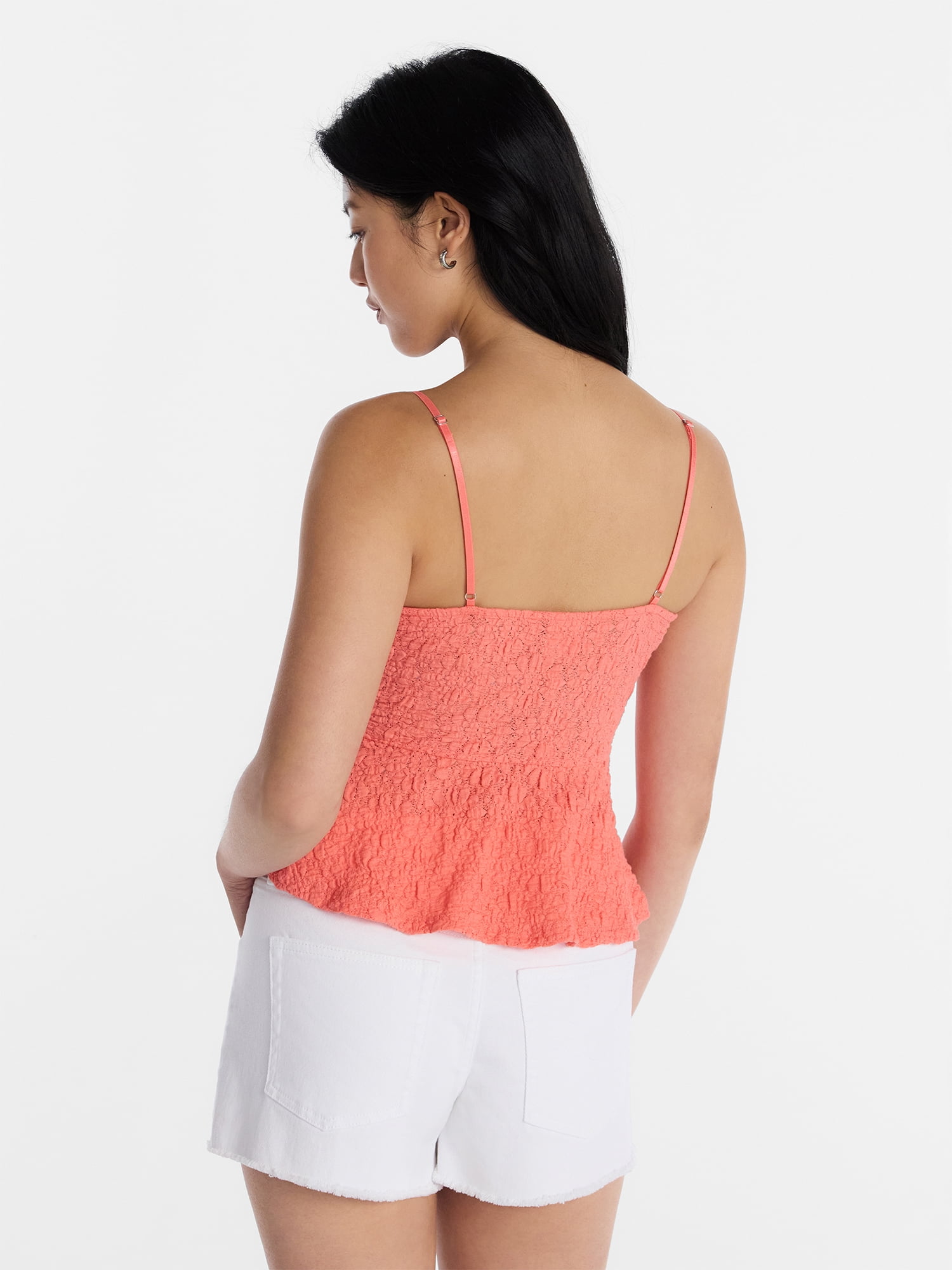 No Boundaries Peplum Lace Cami Top, Women’s XXS-XXL
