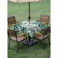 thumbnail image 4 of Outdoor Tablecloth with Umbrella Hole for Patio/Picnic/Party/Camping, Turquoise Monstera Deliciosa Waterproof Table Cloth Square Cover Washable, Summer Botanical Tropical (54"x 54"), 4 of 9