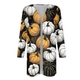 thumbnail image 5 of YVNAURA Women‘s Halloween Print Cardigan Sweater Cute Pumpkin Ghost Long Sleeve Open Front Lightweight Loose Casual Fall Outwear Coat for Party Daily Wear 1 Pack, White,L, 5 of 5