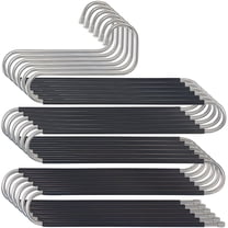 LAMIRO S Shape Pants Hangers,Non Slip Closet Storage Organizer,Multi Space Saving Hanger for Pants Jeans Belt Tie Scarf (3 Pack)