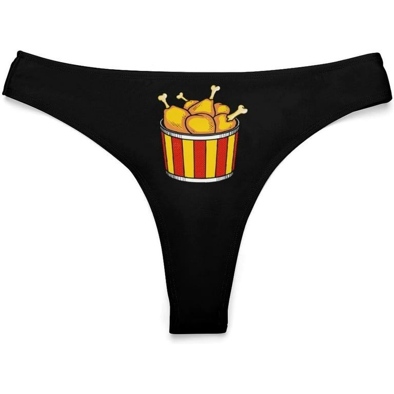 Fast Food Chicken Legs Bucket Women's Underwear Thongs Sexy