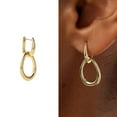 thumbnail image 7 of Faty-T Gold Earrings for Women Trendy 14K Gold Plated Double Hoop Dangle Earring Thin Minimalist Lightweight Dainty Drop Earrings Jewelry Gift for Her, 7 of 7