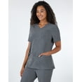 thumbnail image 2 of Hanes Comfort Fit Scrubs Women's Rib Back Scrub Top Ebony Heather L, 2 of 10