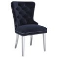 thumbnail image 1 of Ensemble de deux chaises d’appoint modernes, noires, 1 of 7