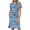 Multicolor, variant on DailyTrove Women's Denim Print Fit & Flare Dress, Short Sleeve, Casual Daily & Weekend Wear, Mid-Weight Cotton Blend, Contrast Trim