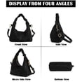 thumbnail image 4 of Spencer Women Handbags and Purses Ladies Crossbody Shoulder Bag Top Handle Satchel PU Leather Crescent Clutch with Removable Strap, Black, 4 of 9