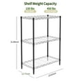 thumbnail image 4 of TAIMASI 3-Shelf Adjustable Heavy Duty Steel Wire Rack Storage Shelving Organizer for Kitchen, Garage, 23.62" L x 13.77" W x 31.49" H, Black, 4 of 9