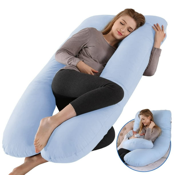 Almohada Embarazo - Almohada para Embarazada Cómodos y Transpirables Almohada de Embarazo con Relleno de Algodón Almohada Corporal para Embarazadas Regalo para Maternidad Mujeres Embarazadas