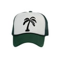 thumbnail image 1 of Men's Palm Tree Cap Snapback Trucker Hat, White/Forest Green, 1 of 2