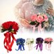 thumbnail image 4 of Xiao Hua Ramo de novia romántico con rosas de seda de cristal, ramo de novia para dama de honor con flores artificiales falsas, regalo de amor eterno, rosa, 4 of 5