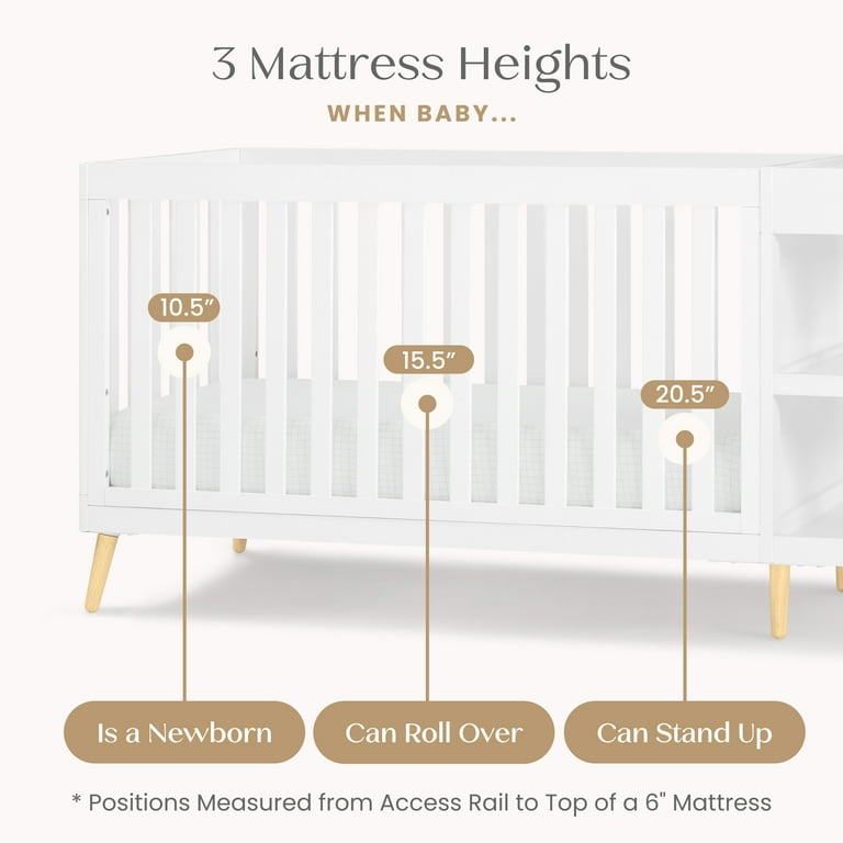 Delta Children Essex 4-in-1 Convertible Crib and Changer, Bianca