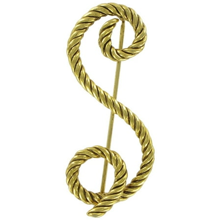 Initial Letter Brooch Pin -