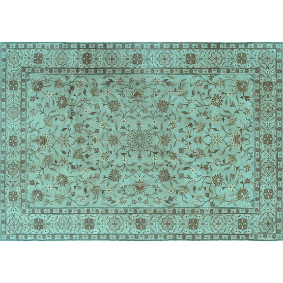 Ahgly Company Indoor Rectangle Persian Light Blue Traditional Area Rugs, 5' x 7'