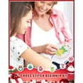 thumbnail image 5 of Christmas Cross Stitch Beginner Kits for Kids 7-13, Includes 6pcs Project Cross Stitch Pattern and 2pcs Hoops, 14 Skeins Embroidery Floss, Needle Point Starter Kit Sewing Set with Instructions, 5 of 7