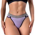thumbnail image 1 of Aayomet Women's Bikini Underwears Diamond Color Matching Low Rise Underwear (Purple, XS), 1 of 5