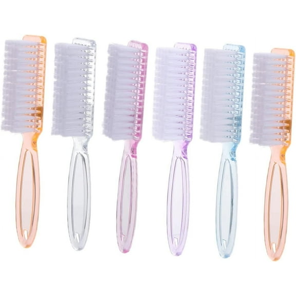 Nail Cleaning Brushes 6pcs Nail Brush Cleaning Brush Manicure Tools Handle Plastic, Nylon Fingernail Scrub Brushes