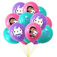 thumbnail image 3 of Globos de látex para fiesta de cumpleaños de niñas y niños, 10/30 unidades, para casa de muñecas Gabby, con forma de gato, suministros para globos de 12 pulgadas, 3 of 5
