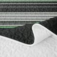thumbnail image 5 of Castle Fairy Hippie Horizontal Stripe Quilt Full 3-Piece,Bohemian Line Full Bedspread Sets,Sage Charcoal White,1 Coverlet and 2 Pillowcases, 5 of 7