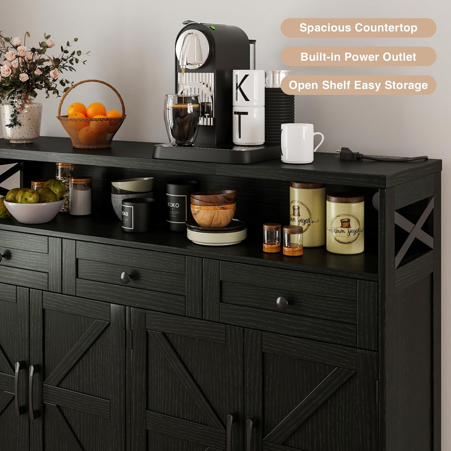 Tuekys Buffet \u0026 Sideboard Cabinet with Storage , 51\, image size:1500x1500