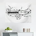 thumbnail image 1 of Music Tapestry, Treble Clef Abstract Theme Motif Pattern on Plain Backdrop, Fabric Wall Hanging Decor for Bedroom Living Room Dorm, 2 Sizes, White Charcoal Grey, by Ambesonne, 1 of 1