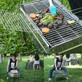 thumbnail image 4 of M/L Barbecue Grilling Basket Grill BBQ Net Steak Meat Fish Net Vegetable Silver Iron Mesh Clamp Barbecue Grilling Basket Grill, 4 of 8