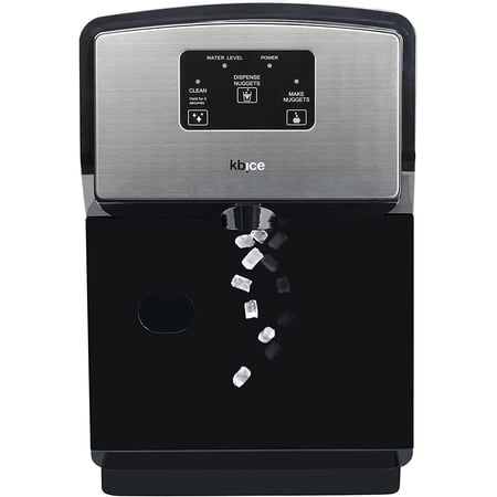 KBice Self Dispensing Countertop Nugget Ice Maker, Crunchy Pebble Ice Maker, Sonic Ice MakerProduces Max 30 lbs of Nugget Ice per Day, Stainless Steel Display Panel