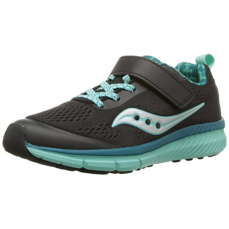 

Saucony Girls Ideal a/C Running Shoe Black/Turquoise 10.5 Wide US Little Kid