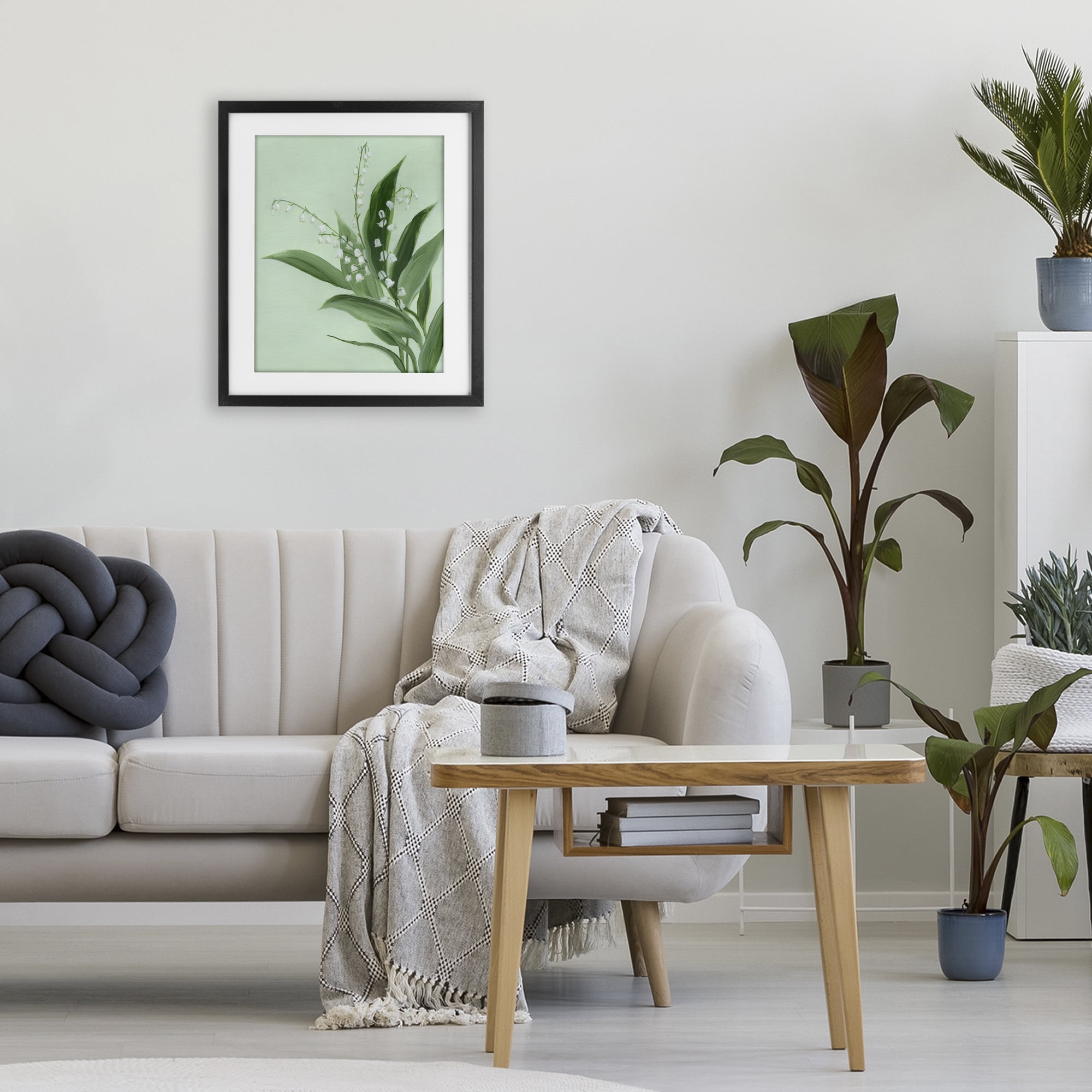 Stupell Industries Gentle Lily of Valley Black Framed Print Under Glass, design by Grace Popp