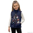 thumbnail image 3 of CHAQLIN With Pockets Girls Zip Up Vest for Winter Fall, Christmas Medical Print Polyester Soft Sleeveless Fleece Jacket, 3 of 6