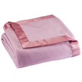 thumbnail image 1 of OakRidge Satin Fleece Blanket, Full/Queen, Twin or King Size â€“ 100% Polyester Lightweight Fabric, Rose, 1 of 4