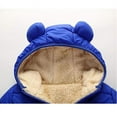 thumbnail image 6 of Qtinghua Infant Toddler Baby Boy Girl Hooded Coat Cute Ear Long Sleeve Zipper Jacket Winter Warm Outerwear Tops Royal Blue 3-6 Months, 6 of 7