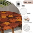 thumbnail image 3 of Orange Fall Round Tablecloth for 36-44 Inch Tables,Fitted Table Cover with Elastic Edge,Autumn Maple Leaf Botanical Thanksgiving Waterproof Outdoor Table Cloth Protector for Patio Garden Dinner, 3 of 9