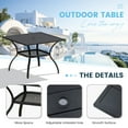 thumbnail image 3 of Vicllax Outdoor Patio Dining Set for 4 Metal Modern Style for Lawn 37.8"Lx37.8"Wx28.7"H (5 Pcs), 3 of 8