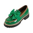 thumbnail image 2 of Willtoo Women's Bowknot Thick Sole Loafers, Work Office Business Casual Spring & Fall Casual Patent Leather Dress Shoes, Cushioned Platform Chunky Heel Lug Sole for Daily Wear, 2 of 7