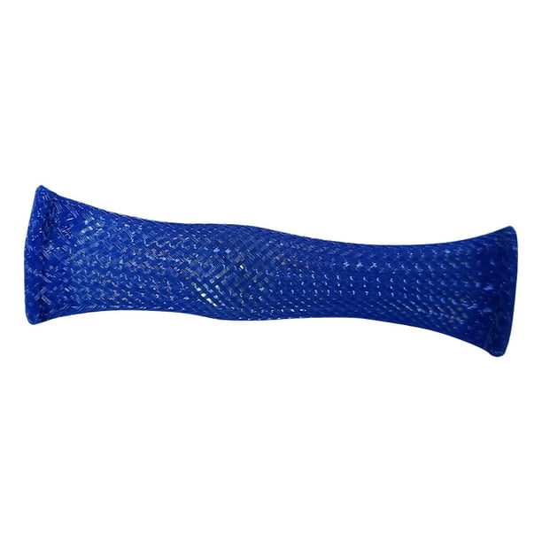 Bewildely Juguete de tubo Bola trenzada de nailon Juguete de tubo de alivio para exprimir flexible Juguetes Azul oscuro