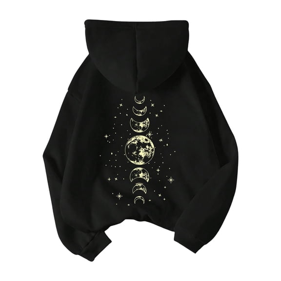 Brythos Hoodies for Women,Fashion Silhouette Design Womens Hoodies,Soft Comfortable Stretch Women'S Fashion Hoodies & Sweatshirts,Black,S