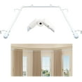 thumbnail image 1 of Bay Window Curtain Rods, U-shaped Curved Curtain Rods for Windows 59 to 184 Inches, White 1 Inch Diameter Heavy Duty Curtain Rods for Bedroom, Living Room, Adjustable Renter Friendly Curtain Rods..., 1 of 7