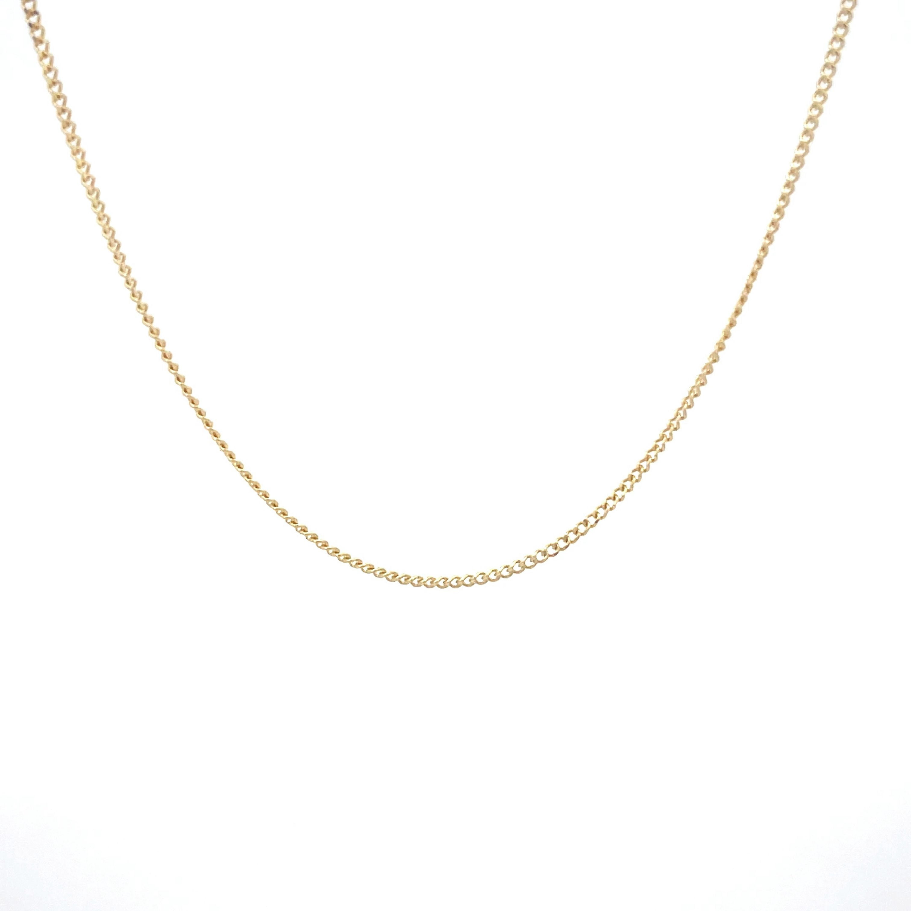 Brilliance Fine Jewelry 14 KT Yellow Gold Adjustable 16"-18" Diamond Cut Chain