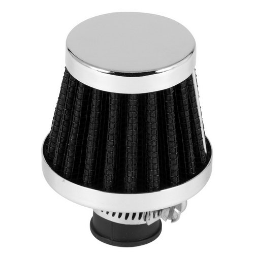 Auto Car Air Filter, Chrome Black Cone Washable Reusable Car Air Filter