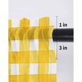 thumbnail image 6 of Yellow Plaid Curtains 54 Inch Length,Sheer Curtains for Bedroom Living Room Window Watercolor Grid Checker Gingham Farmhouse Rod Pocket Drapes Kitchen Curtains Small Half Window 42"x54" 2 Panels, 6 of 6