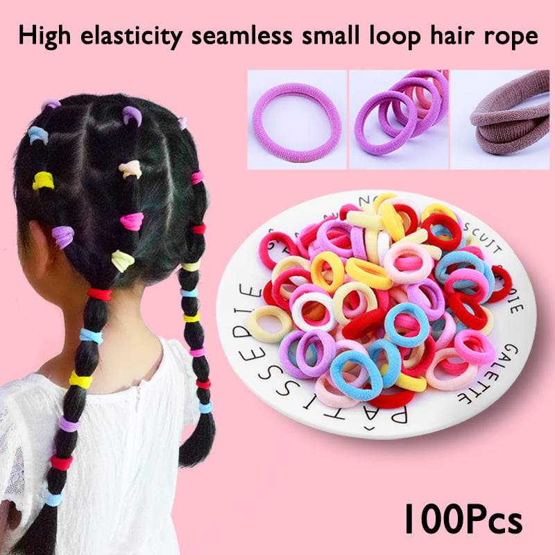 Lots 100Pcs Kids Girl Elastic Rope Hair Ties Ponytail Holder Head Band Hairbands