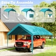 thumbnail image 6 of Kimunuk Canopy Replacement Cover, 12' x 20' Outdoor Portable Carport Replacement Canopy with Ball Bungees for Car Garage Shelter Tent Party Tent, Lake Blue ,Frame is Not Included, 6 of 6