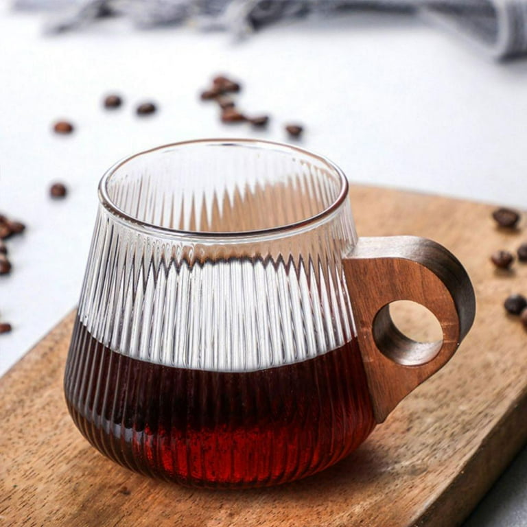 Glass Tea Cup with Wooden Handle