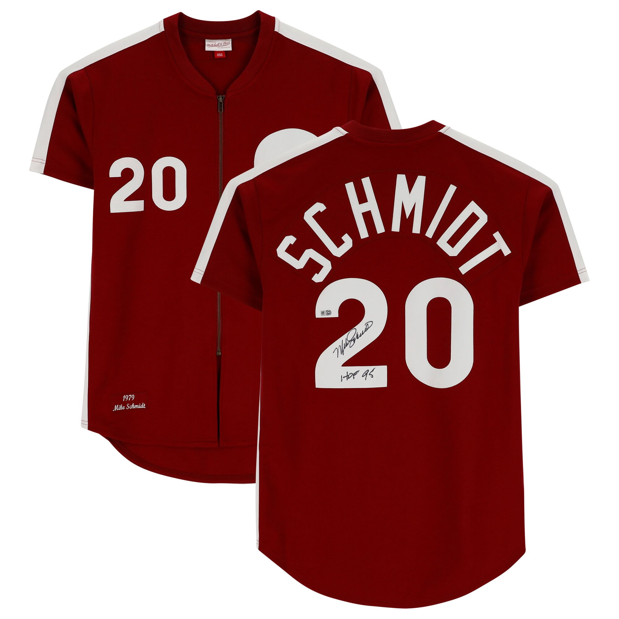 Mike Schmidt Philadelphia Phillies Autographed Mitchell & Ness Authentic  Maroon 1979 Jersey with HOF 95 Inscription 