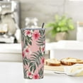 thumbnail image 4 of Pink Hibiscus Flowers Tumbler Travel Coffee Mug With Flip Lid 20 Oz Insulated Tumbler Cup Gift For Father Mother Friend Birthday, 4 of 6