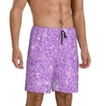 thumbnail image 2 of Fotbe Lilac Glittering Pajama Shorts for Men, Men's Pajama Bottoms, Sleepwear,Short Pajama Pants-4X-Large, 2 of 9